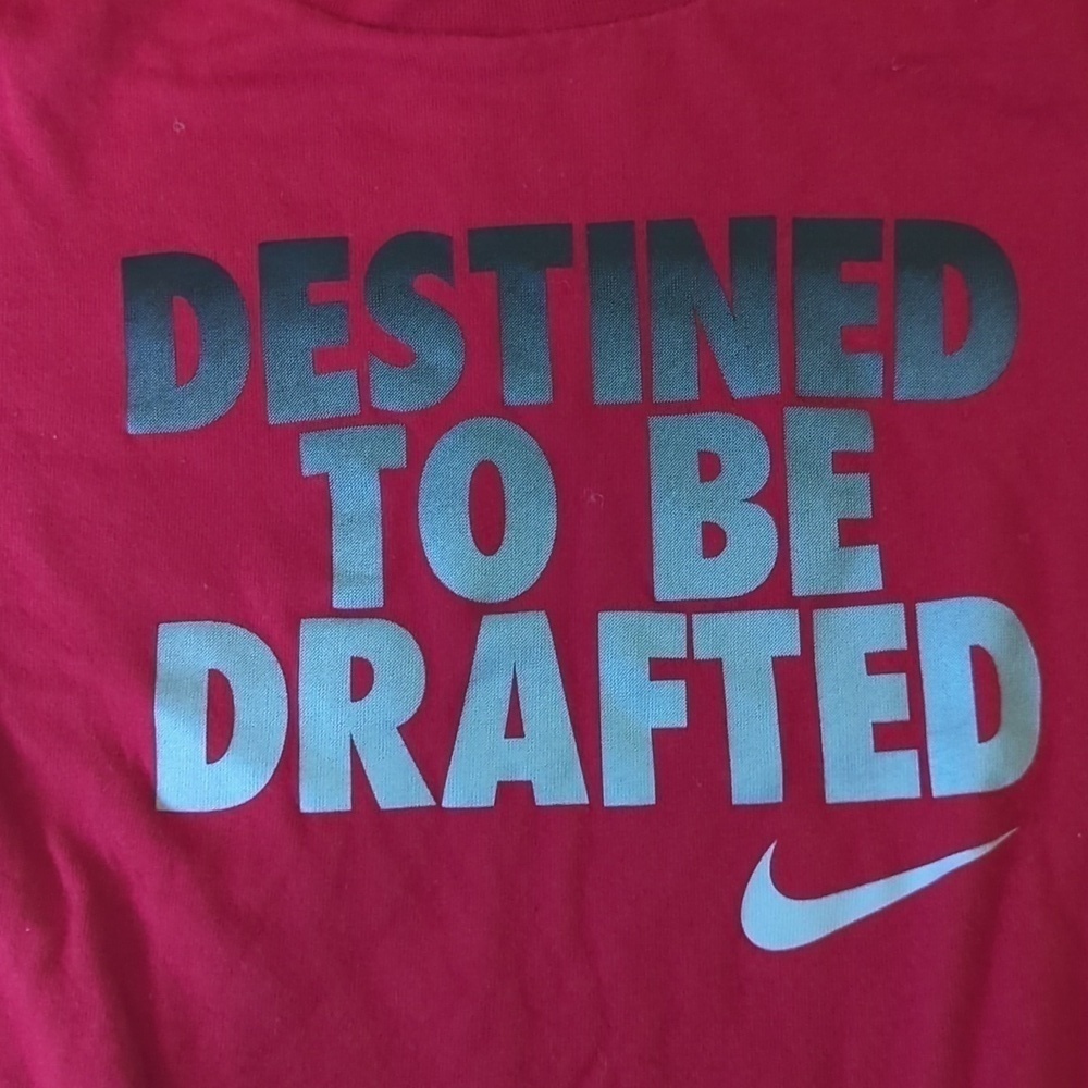 Nike Red & Gray " Destined to be Drafted" Short Sleeve Top Size 4T - Picture 3 of 5
